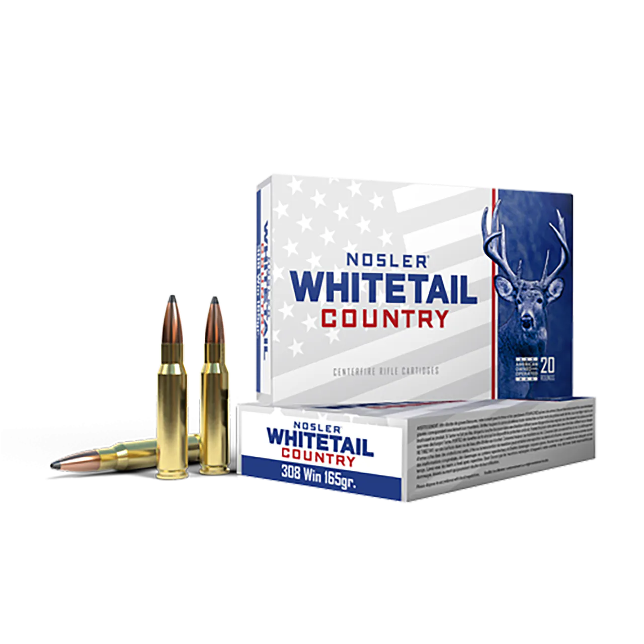 Nosler 40120 Whitetail Country 308Win 165gr Spitzer Boat Tail 20 Per Box/10 Case