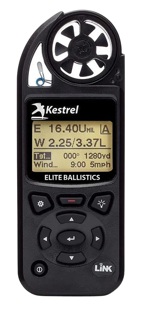 KestrelMeters 0857ABLK 5700 Elite Weather Meter Black AA Link Connectivity Applied Ballistics