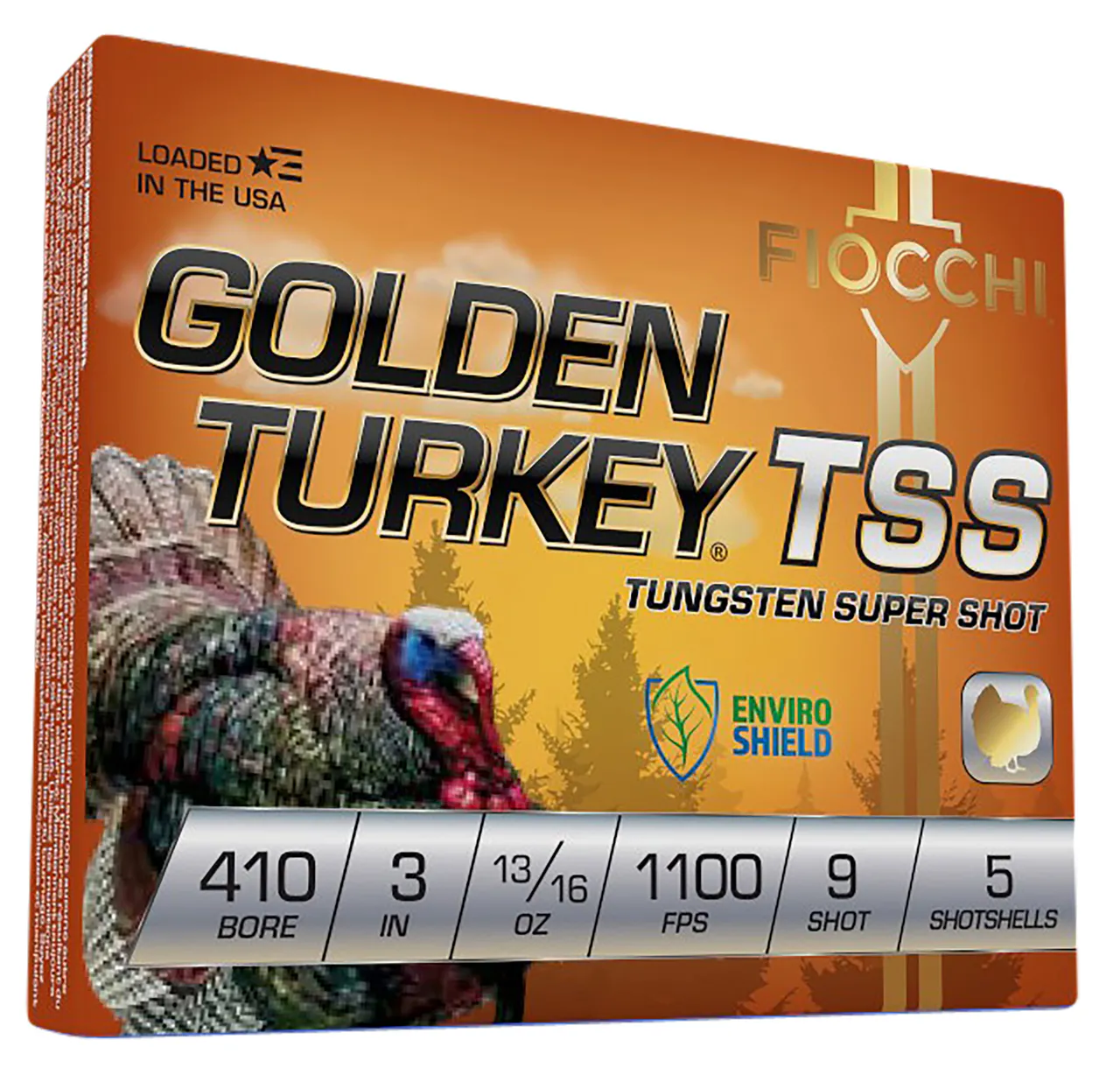 Fiocchi 410TSS9 Golden Turkey TSS 410Gauge 3" 13/16oz 9Shot 5 Per Box/10 Case