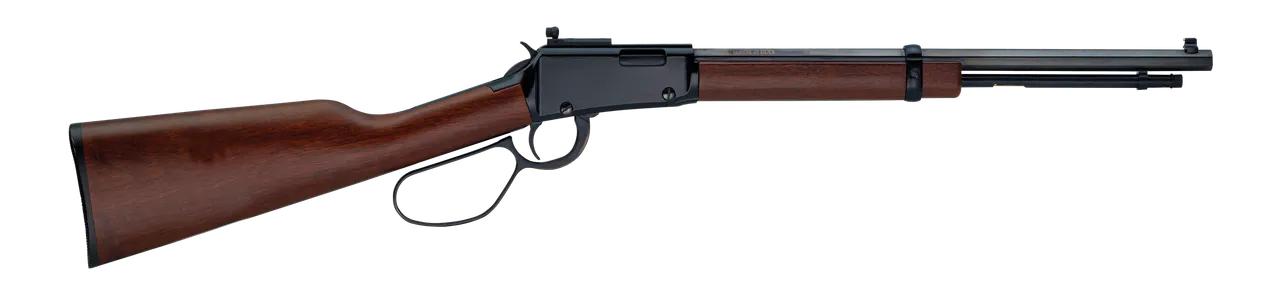 Henry H001TRP22 Tracker Carbine 22 S/L/LR 13/14/18+1 16.50" Blued Octagon Barrel, Black Aluminum Grooved Receiver, American Walnut Straight Grip Stock