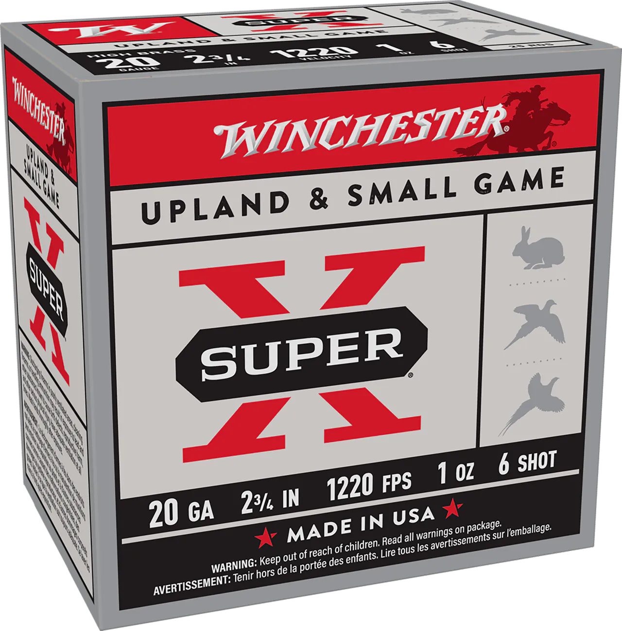 Winchester Ammo X206 Super X Heavy Game Load High Brass 20Gauge 2.75" 1oz 6Shot 25 Per Box/10 Case