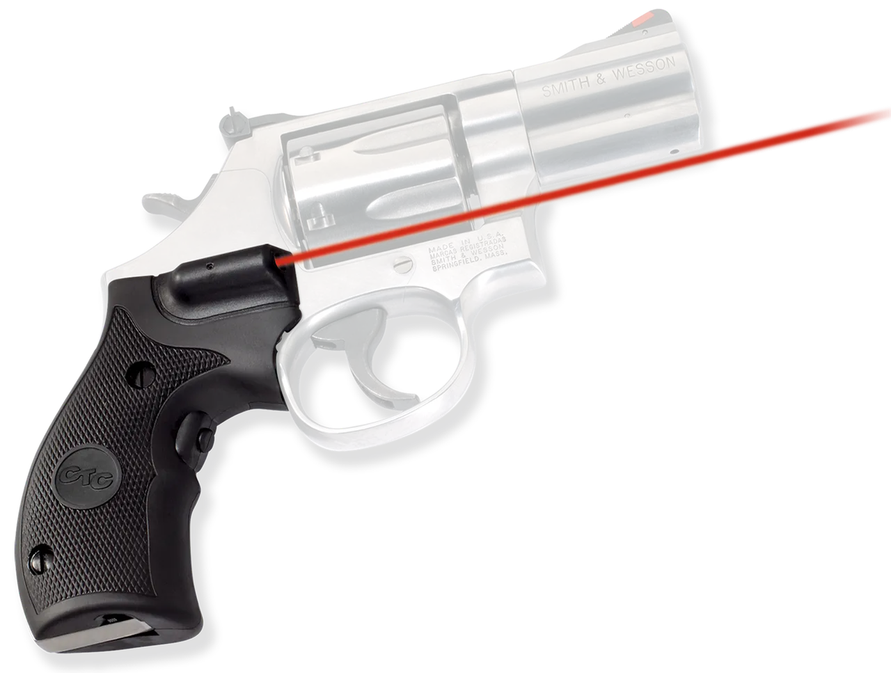 Crimson Trace 011180 Lasergrips Fits S&W Governor/K & L Frames Round Butt, Red Laser 633nM Wavelength 5mW Output, Black Polymer