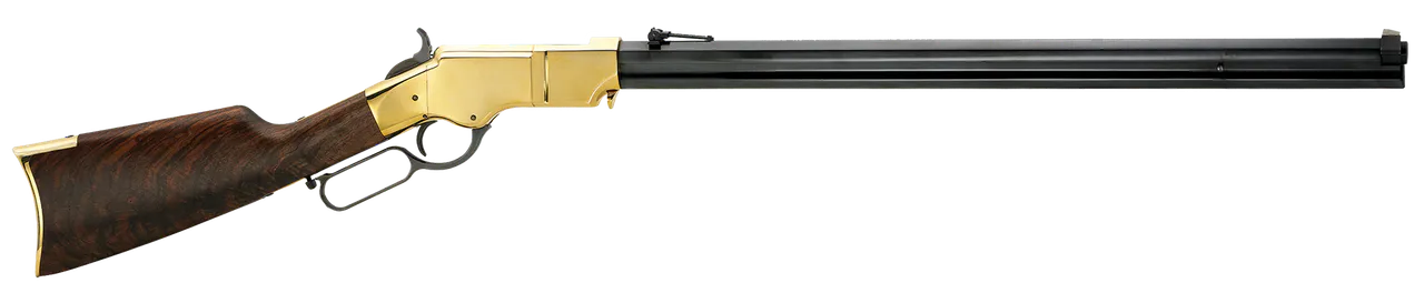 Henry H011 Original Full Size 44-40 Win 13+1 24.50" Blued Octagon Barrel, Polished Brass Receiver, Fancy American Walnut Wood Stock, Brass Buttplate/Pad Right Hand