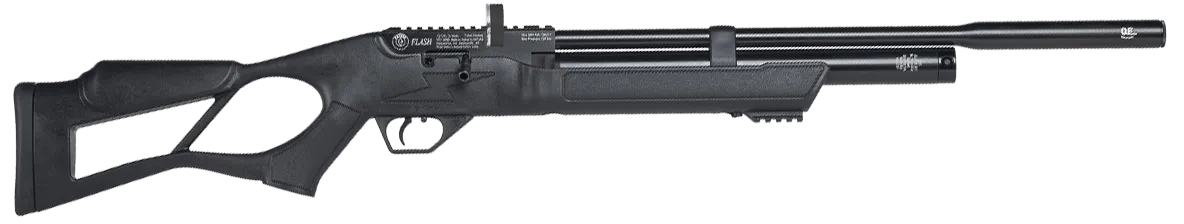 Hatsan USA HGFLASH22 Flash QE Air Rifle 22 Cal Quiet Energy Shrouded Barrel, Black Anodized Aluminum Receiver, Synthetic Thumbhole Stock w/Monte Carlo Cheek Rest, Spring Loaded Rotary Magazine