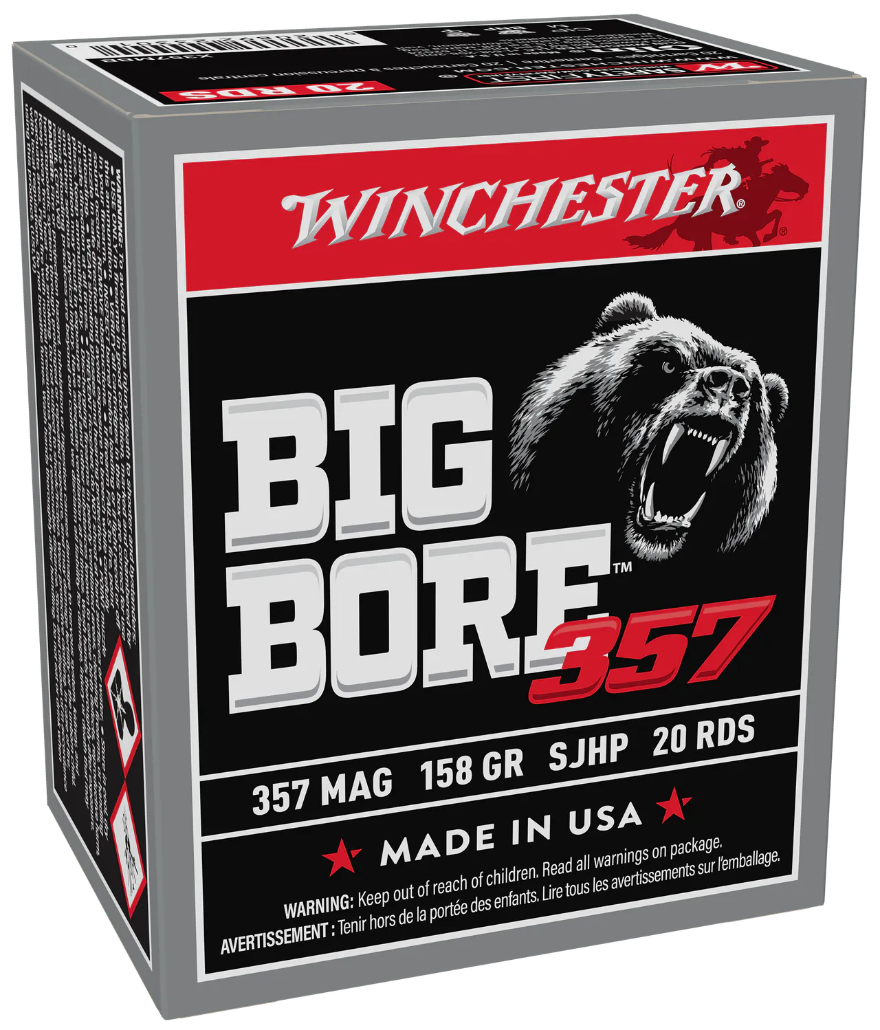 Winchester Ammo X357MBB Big Bore  357Mag 158gr Semi Jacketed Hollow Point 20 Per Box/10 Case