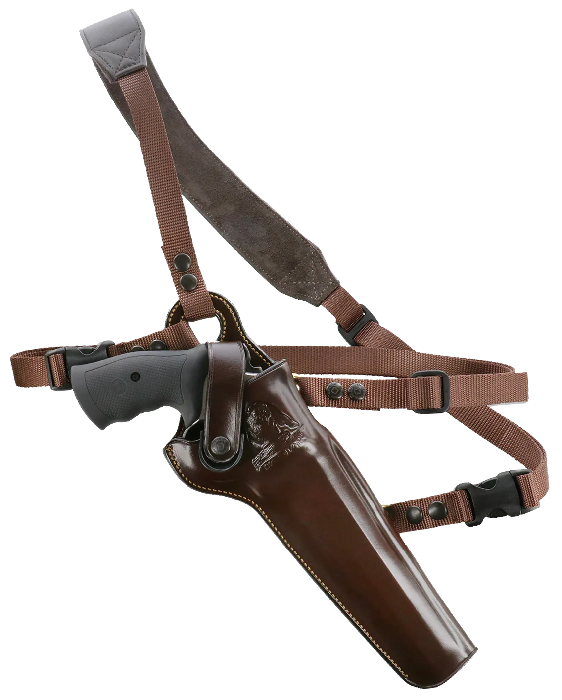 Galco KK172H Kodiak Chest Holster Havana Brown Leather Sholder Strap,Torso Strap Fits Taurus Raging Bull Fits S&W 460/500 8.375" Right Hand