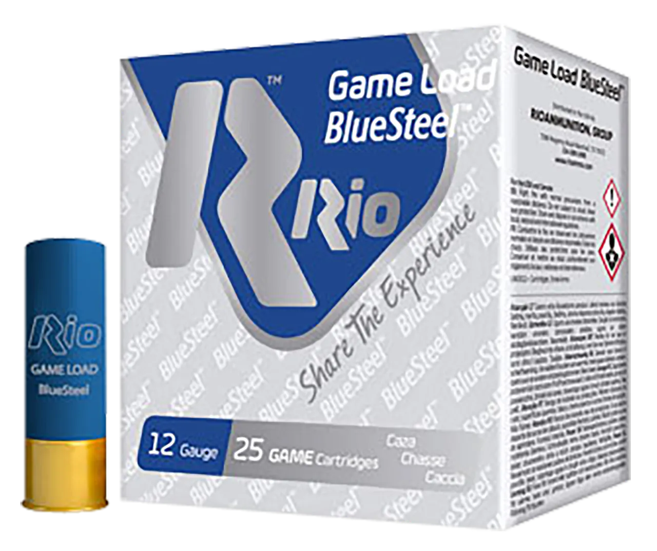 Rio Ammunition GLBS327 Game Load BlueSteel 12Gauge 2.75" 1 1/8oz 7Shot 25 Per Box/10 Case