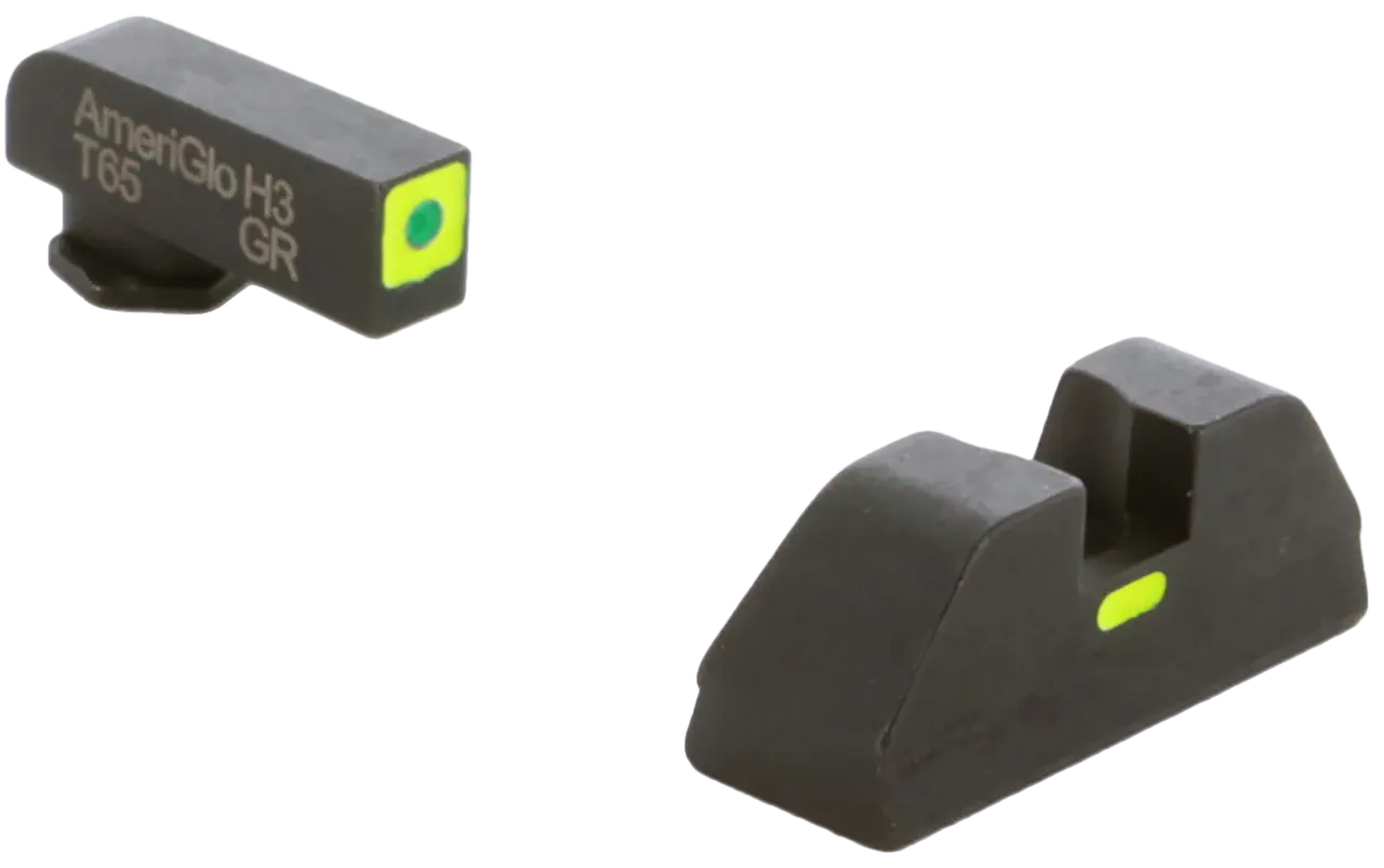 AmeriGlo GL605 CAP Sight Set for Glock Green Tritium LumiGreen Outline Front Sight-LumiGreen Bar Rear Sight