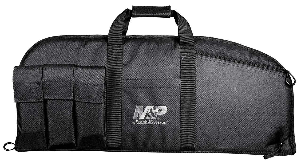 M&P Accessories 110016 Duty Series Large Case 45" Black 5 Exterior Mag Pouches for Rifle/Shotgun