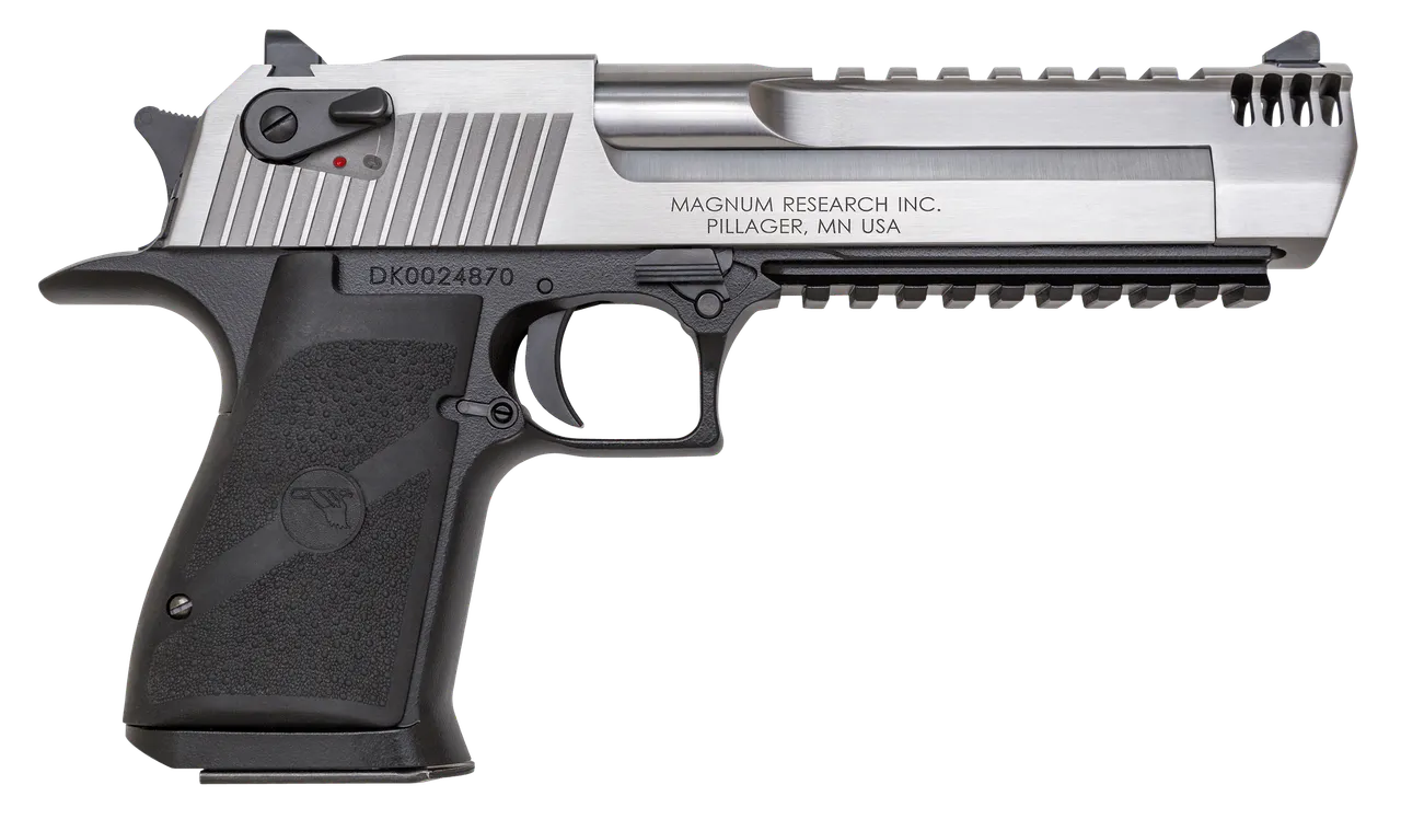 Magnum Research DE50ASIMB Desert Eagle Mark XIX L6 50 AE 6" 7+1 Black Hardcoat Anodized Aluminum Frame Stainless Steel Slide Black Polymer Grip