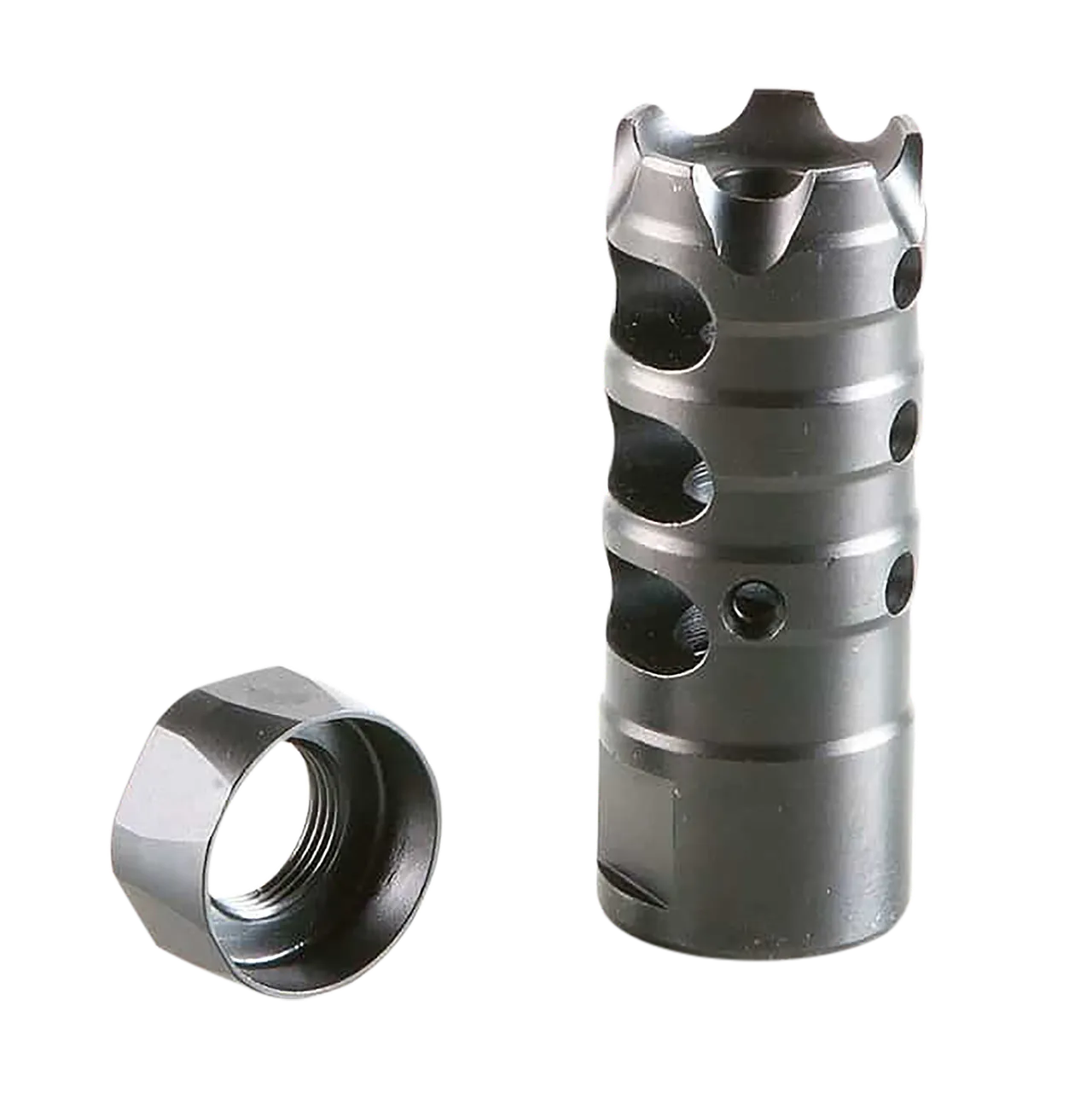 Patriot Ordnance Factory 00308 Triple Port Muzzle Brake Black Nitride 1/2"x28 Threads, 223 Rem 5.56x45mm NATO