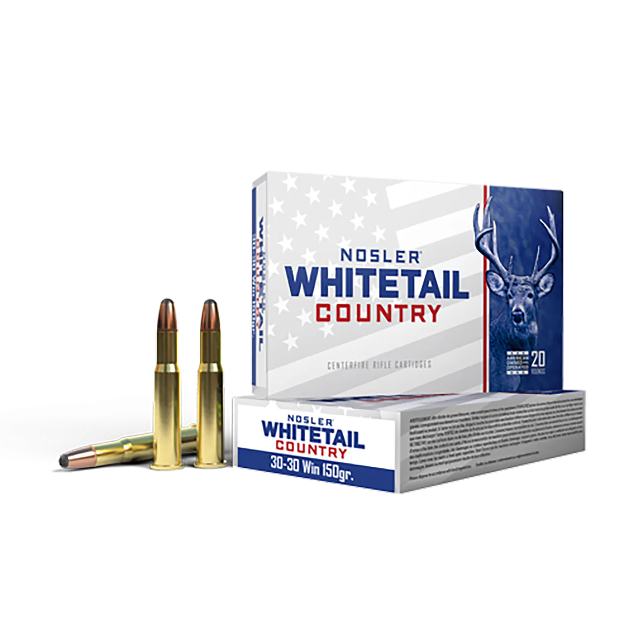 Nosler 40135 Whitetail Country  30-30Win 150gr Spitzer Boat Tail 20 Per Box/10 Case