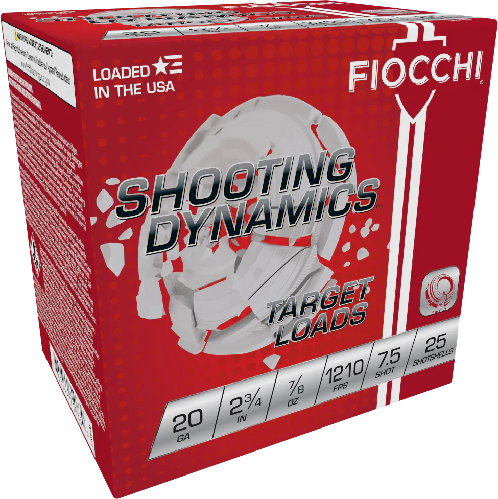 Fiocchi 20SD75 Shooting Dynamics Target 20Gauge 2.75" 7/8oz 7.5Shot 25 Per Box/10 Case