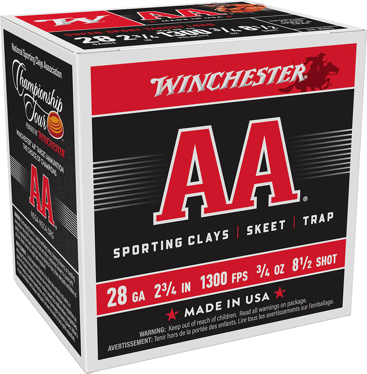 Winchester Ammo AASC2885 AA Super Sport Sporting Clay 28Gauge 2.75" 3/4oz 8.5Shot 25 Per Box/10 Case