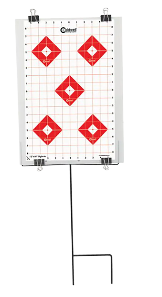 Caldwell 110005 Ultra Portable Target Stand Black/Red/White Steel Silhouette/Shapes Standing Includes 8 Silhouette Targets/8 Sight-In Targets