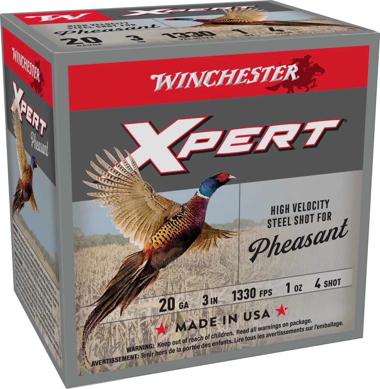 Winchester Ammo WEXP2034 Xpert Pheasant Lead Free High Velocity 20Gauge 3" 1oz 4Shot 25 Per Box/10 Case