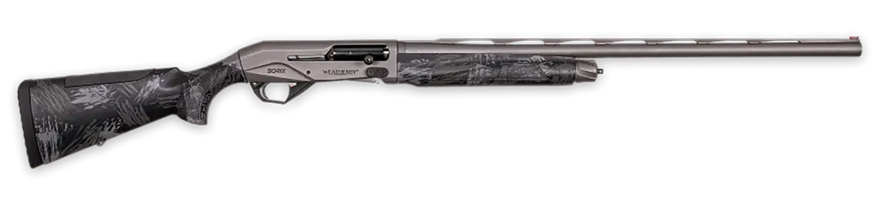 Weatherby XST2028MAG Sorix Full Size 20 Gauge Semi-Auto 3" 2+1 28" Gray Cerakote Vent Rib Barrel & Drilled & Tapped Steel Receiver, Storm Camo Synthetic Stock w/Adj Shim, Ambidextrous