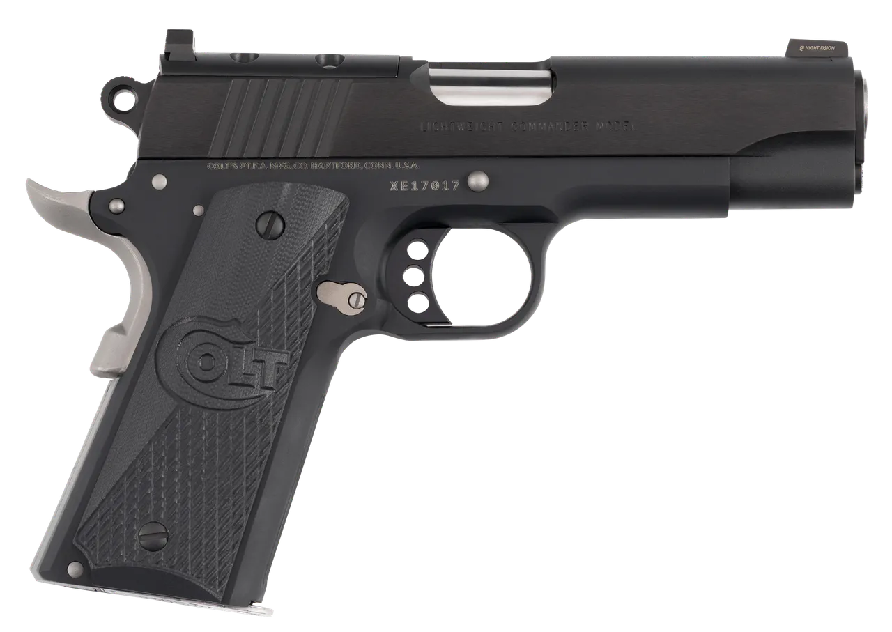 Colt Mfg O4840NC-OR Night Commander 45 ACP 8+1 4.25" Stainless Barrel, Matte Black Cerakote Stainless Steel Optic Ready/Serrated Slide, Matte Black Cerakote Aluminum Frame w/Beavertail, Black G10 Gr