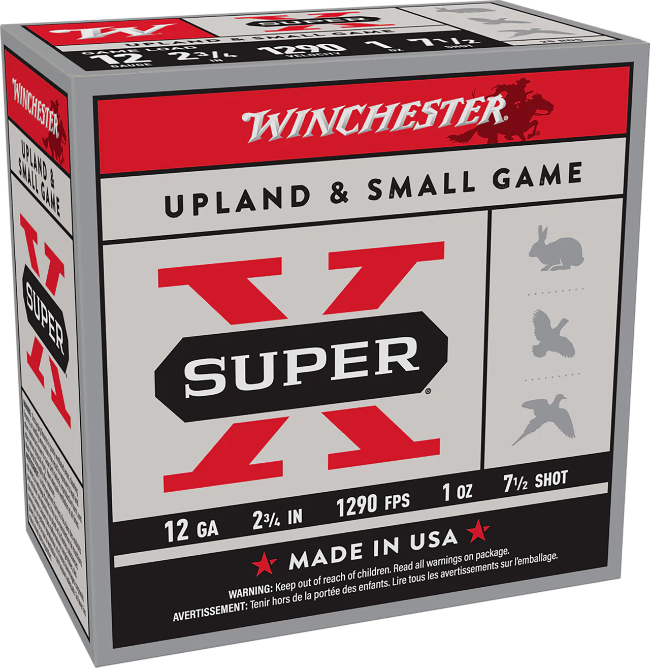 Winchester Ammo XU127 Super X Game Load 12Gauge 2.75" 1oz 7.5Shot 25 Per Box/10 Case