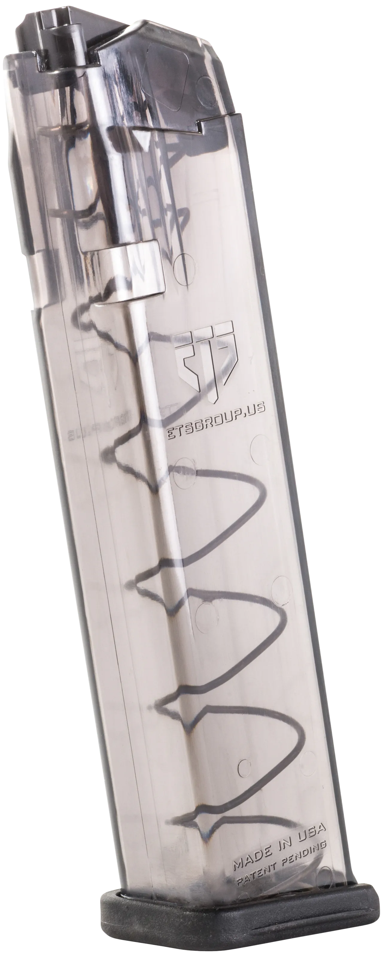 ETS Group SMKGLK922 Pistol Mags Competition Legal 22rd Extended 9mm Luger Compatible w/ Glock 17 Smoke Polymer