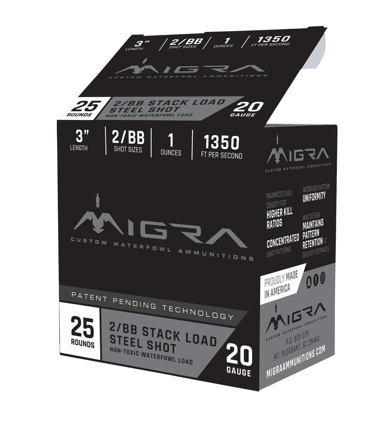 Migra Ammunitions M20S46 Combinational 20Gauge 3" 1oz 4/6Shot 25 Per Box/10 Case