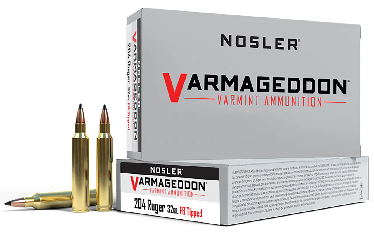 Nosler 65115 Varmageddon 204Ruger 32gr Flat Base Tipped 20 Per Box/20 Case