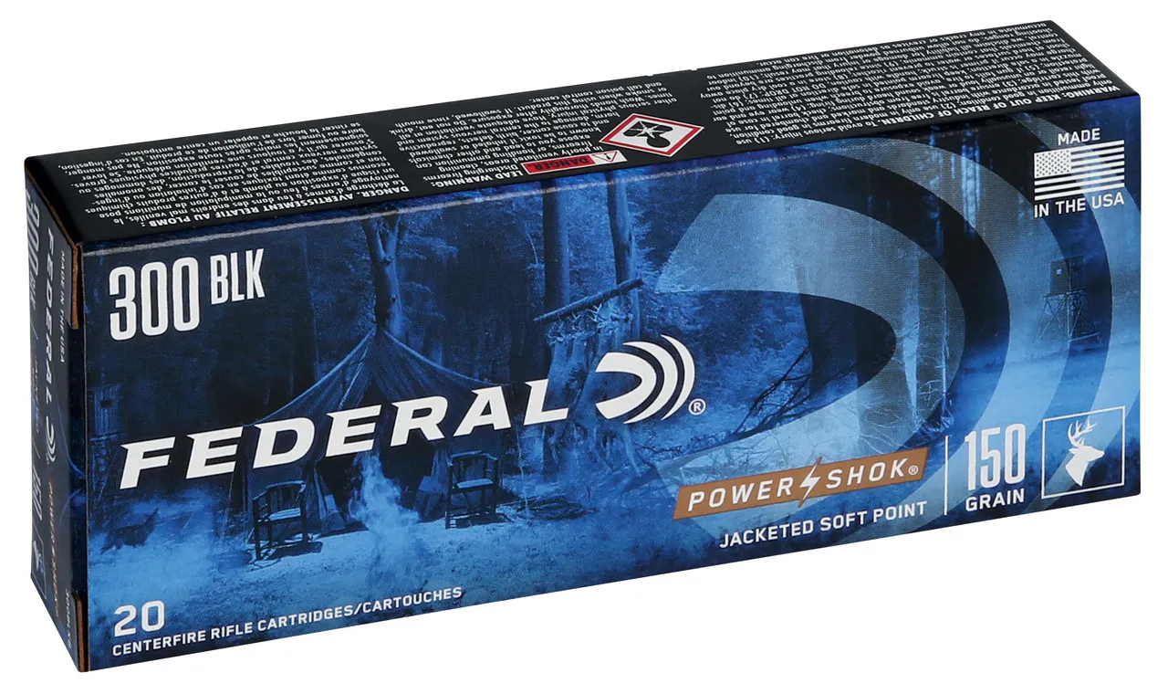 Federal 300BLKB Power-Shok 300Blackout 150gr Jacketed Soft Point 20 Per Box/10 Case