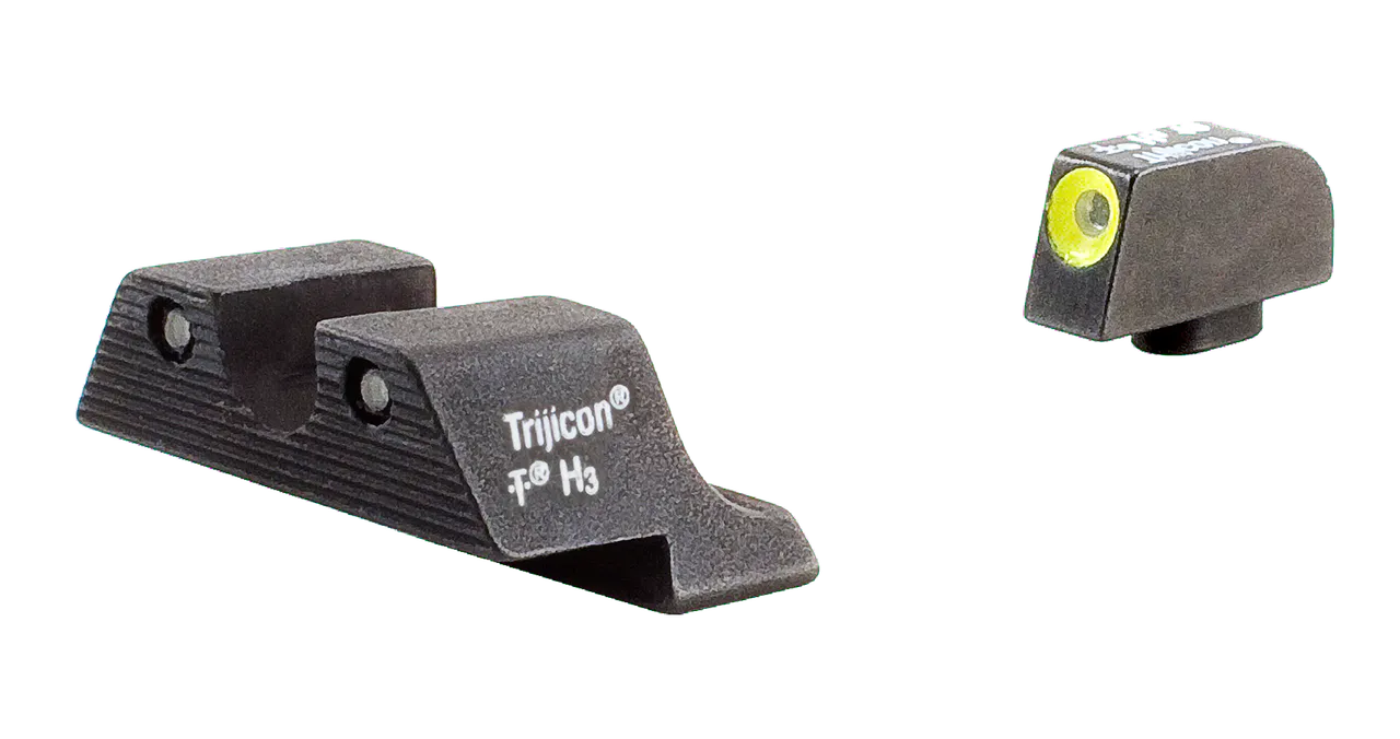 Trijicon 600540 HD Night Sights Green/Tritium Yellow Outline Front Sight-Green Tritium Black Outline Rear Sight Glock Glock 17/17L/19 Standard Frame