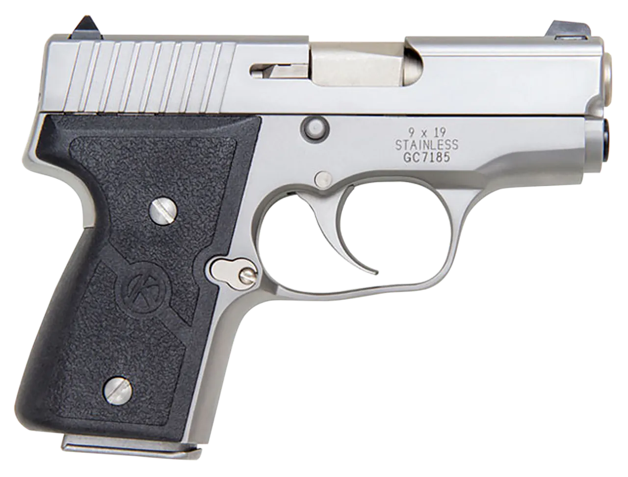 Kahr Arms M9093A MK *CA Compliant 9mm Luger Caliber with 3" Barrel, 6+1 or 7+1 Capacity, Overall Matte Stainless Steel Finish, Serrated Slide & Textured Wraparound Black Nylon Grip