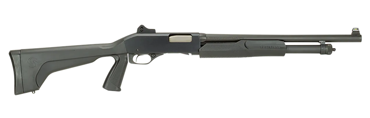 Stevens 22439 320 Security 20 Gauge 3" 5+1 18.50" Matte Blued Carbon Steel Barrel, Matte Black Fixed Pistol Grip Stock Ambidextrous, Ghost Ring Sight