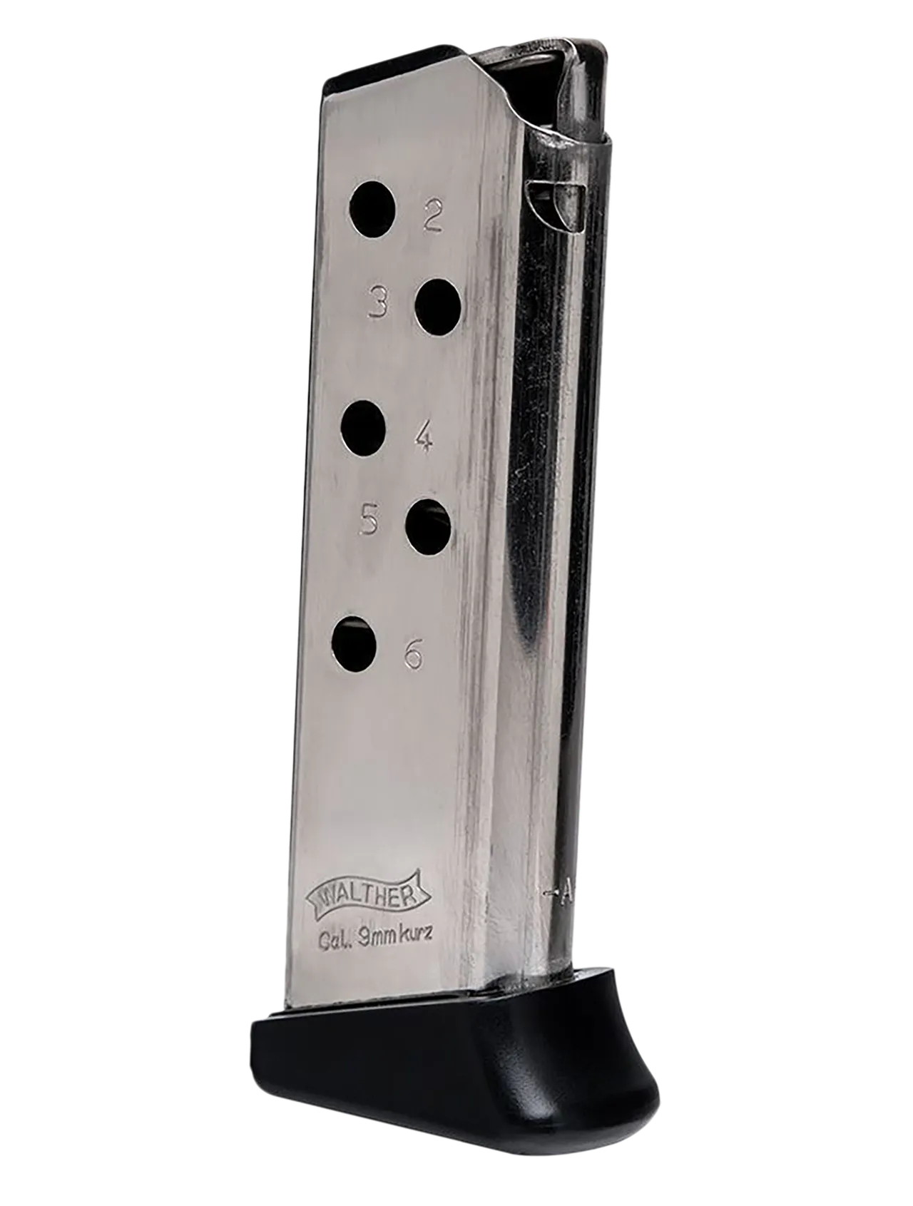 Walther Arms 2246010 PPK 6rd Detachable w/Finger Rest 380 ACP Nickel Steel