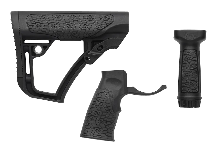 Daniel Defense 2810206145006 Collapsible Buttstock Pistol Grip/Vertical Foregrip AR-15 Black Polymer
