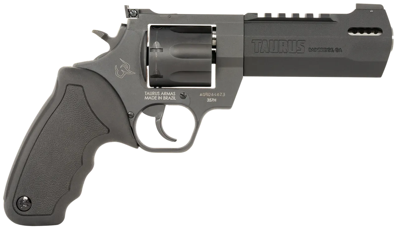 Taurus 2357051RH Raging Hunter  357 Mag 7rd 5.12" Matte Black Oxide Steel Black Rubber with Integrated Red Cushion Insert Grip