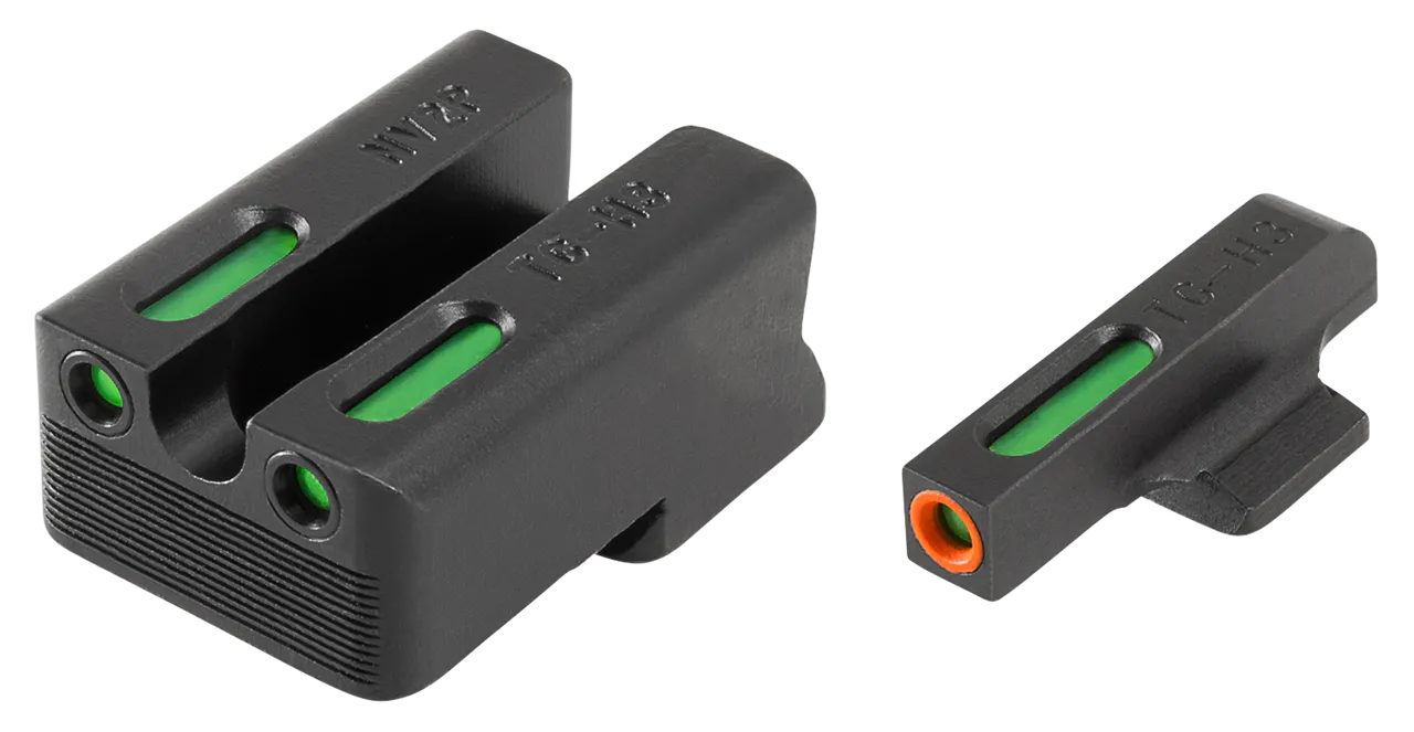 TruGlo TG13NV4PC TFX Pro Black | Green Tritium & Fiber Optic Orange Outline Front Sight Green Tritium & Fiber Optic Rear Sight