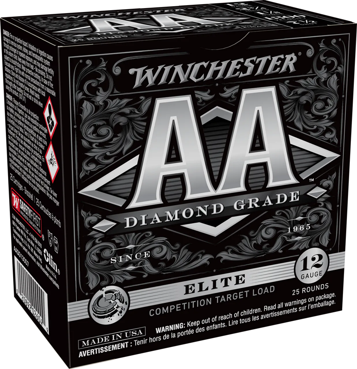 Winchester Ammo AADG13007 AA Diamond Grade 12Gauge 2.75" 1 1/8oz 7.5Shot 25 Per Box/10 Case