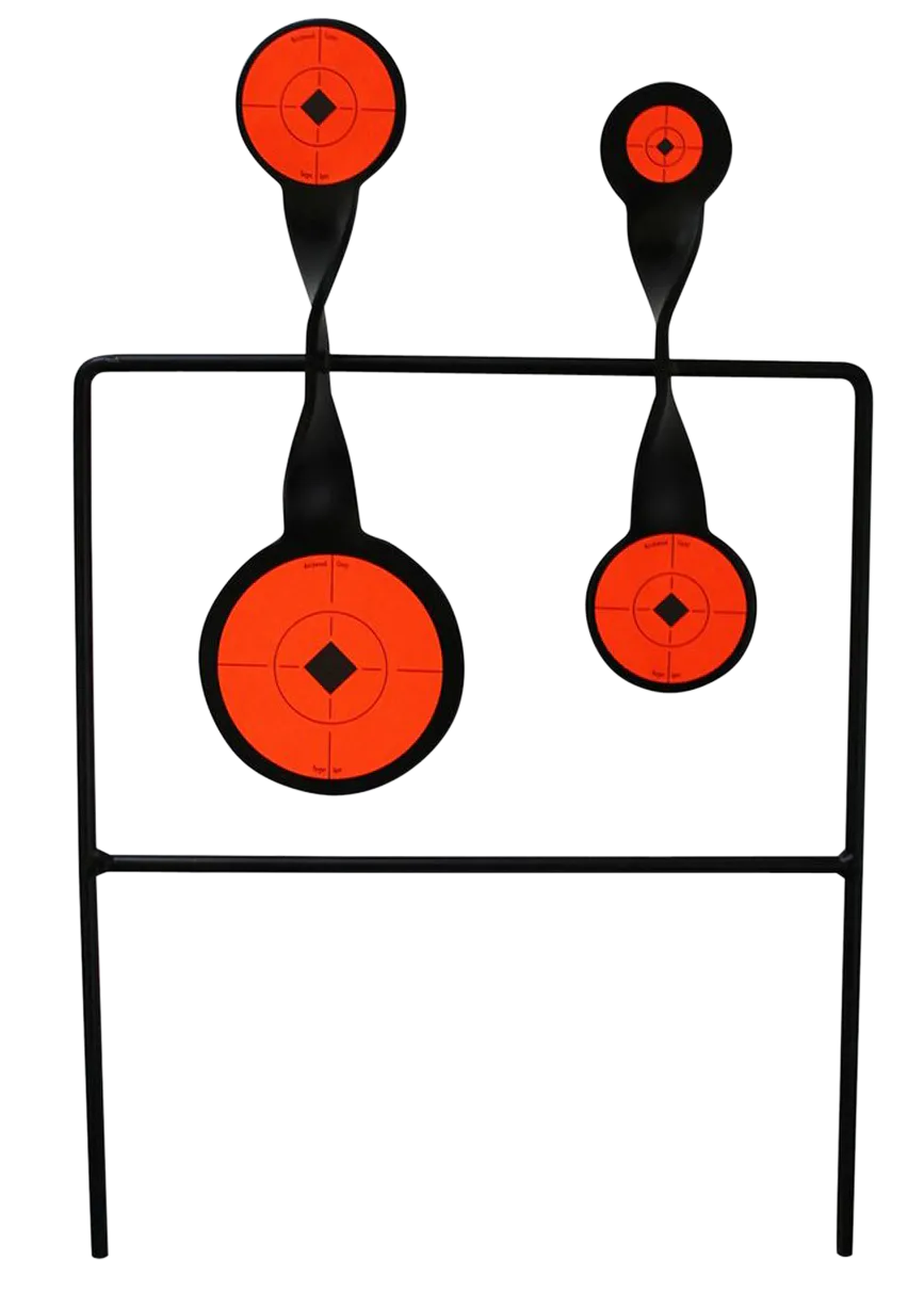 Birchwood Casey 46422 World of Targets Duplex Rimfire Pistol/Rifle AR500 Steel Black/Orange Bullseye Illustration Impact Enhancement Motion