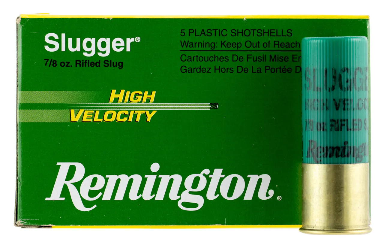Remington Ammunition 28604 Slugger High Velocity 12 Gauge 3" 7/8 oz Rifled Slug Shot 5 Per Box/ 50 Cs