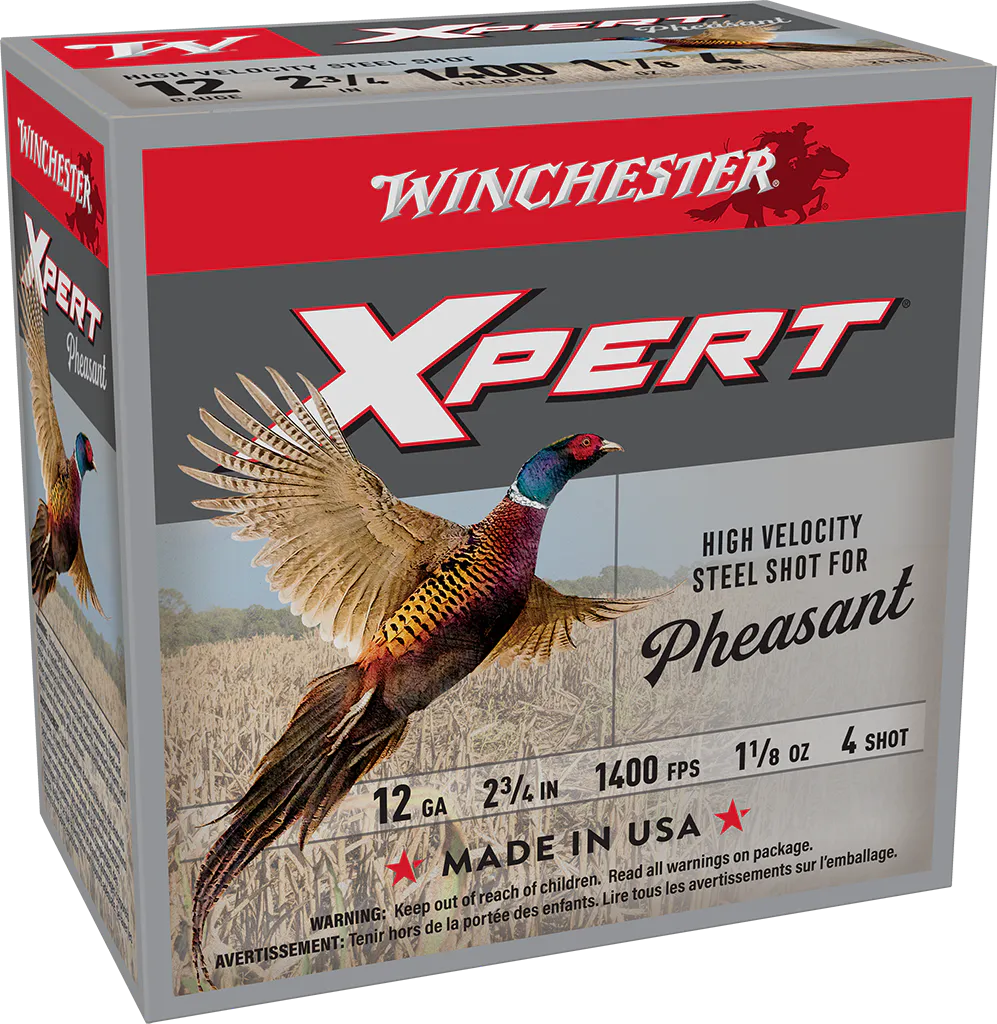 Winchester Ammo WEXP12H4 Xpert Pheasant Lead Free High Velocity 12Gauge 2.75" 1 1/8oz 4Shot 25 Per Box/10 Case