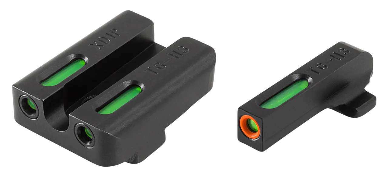 TruGlo TG13XD1PC TFX Pro  Black | Green Tritium & Fiber Optic Orange Outline Front Sight Green Tritium & Fiber Optic Rear Sight