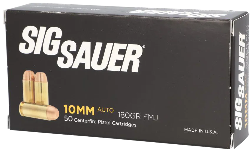 Sig Sauer E10MB150 Elite Ball  10mmAuto 180gr Full Metal Jacket 50 Per Box/20 Case