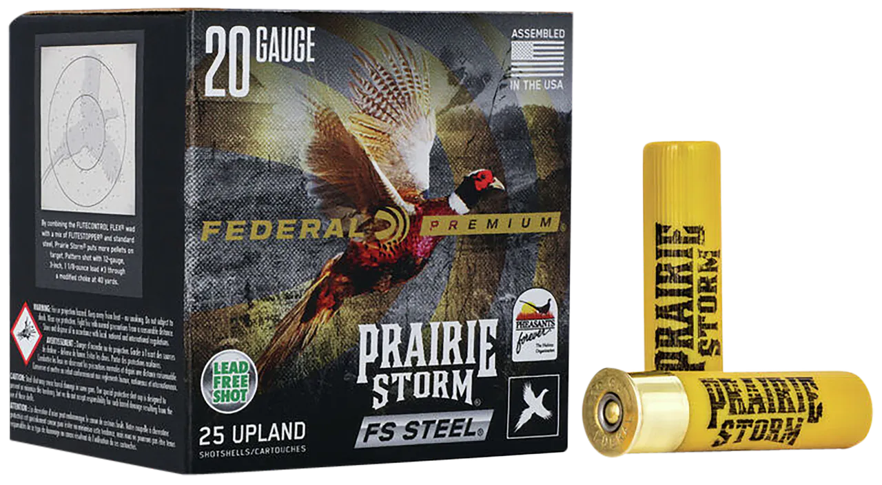 Federal PFSX207FS4 Premium Prairie Storm FS 20Gauge 3" 7/8oz 4Shot 25 Per Box/10 Case