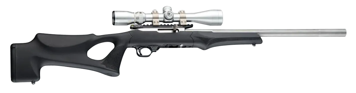 Hogue 22070 OverMolded Rifle Stock Fixed Thumbhole Black OverMolded Rubber Black Synthetic for Ruger 10/22 with .920 Diameter Barrel