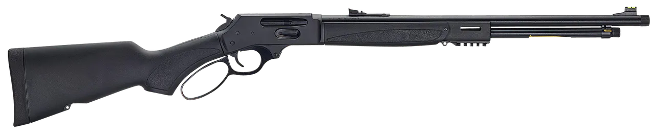 Henry H009X-360BH X Model Full Size 360 Buckhammer 5+1 21.37" Blued Steel Barrel, Blued Drilled & Tapped Stainless Steel Receiver, Fixed Black Synthetic Stock, Right Hand