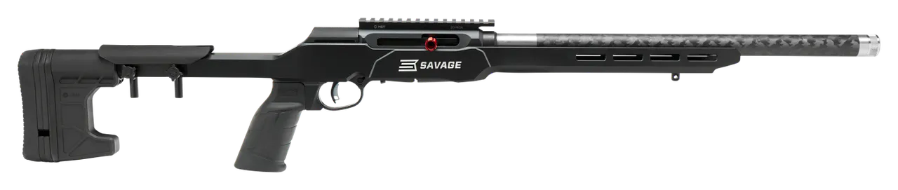 Savage Arms 47256 A22 Precision Lite Full Size 22 LR 10+1 18" Carbon Fiber Threaded Barrel, Black Picatinny Rail Carbon Steel Receiver, M-LOK Handguard, Black MDT Chassis Aluminum Stock, Black Polymer