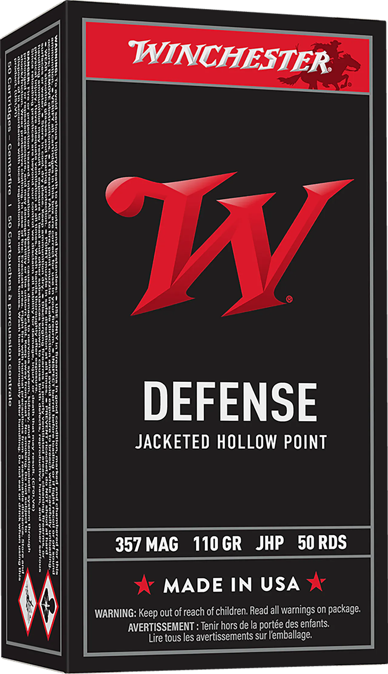 Winchester Ammo Q4204 USA 357Mag 110gr Jacketed Hollow Point 50 Per Box/10 Case