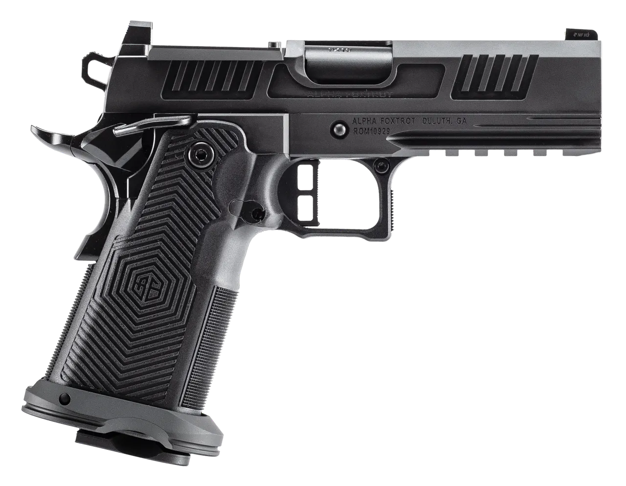 Alpha Foxtrot AA39X2CID-XDBK17 AF1911 Romulus 10mm Auto 18+1 4.25" Black DLC Stainless Steel Bull Barrel, Optic Ready/Serrated Slide & Frame w/Beavertail & Picatinny Rail, RMR/RMSc Footprint