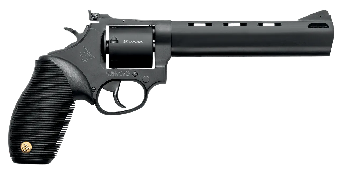 Taurus 2-692061 692  Medium 38 Special +P/357 Mag/9mm Luger 7 Shot 6.50" Matte Black Vent Rib Barrel, Cylinder & Frame, Black Ribber Grip, Transfer Bar Safety, Exposed Hammer, 2 Cylinders