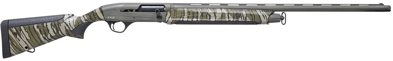 Pointer REXPFT12CAMO Field Tek FT12 Full Size 12 Gauge Semi-Auto 3" 5+1 28" OD Green Cerakote Vent Rib Barrel, OD Green Cerakote Aluminum Receiver, Fixed Mossy Oak Bottomland Synthetic Stock