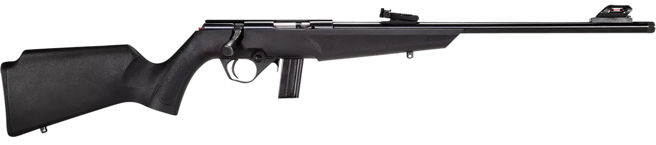Rossi RB22L1611 RB22  Compact 22 LR 10+1, 16" Matte Black Button Rifled Free Floating Steel Barrel, Matte Black Stainless Steel Receiver, Black Monte Carlo Stock, Right Hand