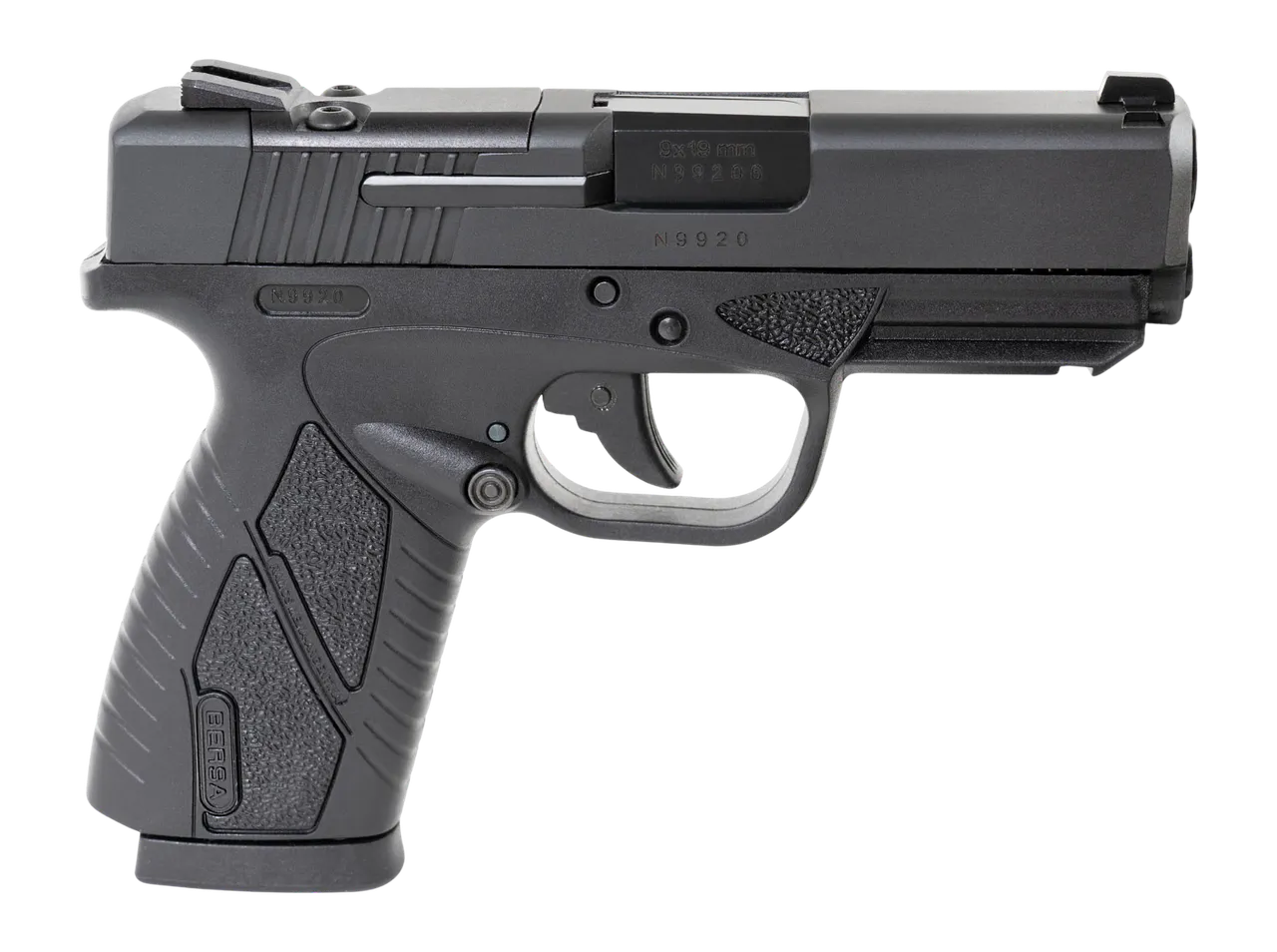 Bersa BP9MCCOR BPCC  Sub-Compact 9mm Luger 8+1 3.30" Black Barrel, Matte Black Steel Optic Ready/Serrated Slide, Black Polymer Frame w/Accessory Rail, RMSc Footprint